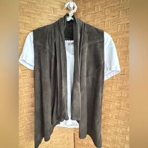 AllSaints 100% leather vest/ get a free$42 bangle